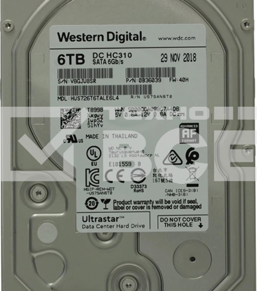 Жесткий диск Western Digital 6Tb 7200rpm HGST SATA-III 0B36039 HUS726T6TALE6L4 Ultrastar 7K6 256Mb 3.5