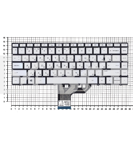 Клавиатура для ноутбука HP Spectre X360 13-w000 13-ac000 серебристая с подсветкой