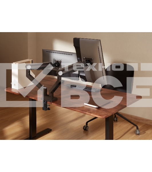 Кронштейн для мониторов Ultramounts UM733BR черный/коричневый 17'-32' макс.8кг крепление к столешнице поворот и наклон