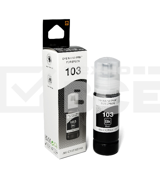 Чернила 103 (NV-C13T00S14A) для Epson L1110, L3100 (70 мл) Black (в коробке) совместимые