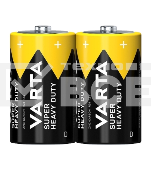 Батарейка Varta SUPERLIFE R20 D Shrink 2 Heavy Duty 1.5V (2020) (2/24/120) (24 шт.)