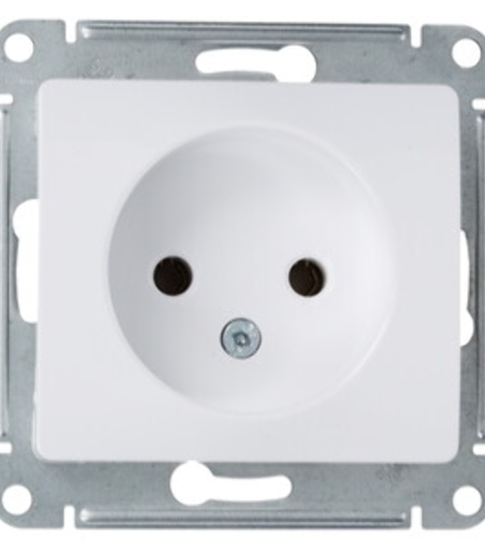 Механизм розетки 1-м СП Glossa 16А IP20 без заземл. бел. SchE GSL000141