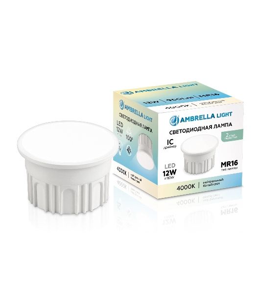 Лампа светодиодная 212102 LED MR16-DD 12W IC 4000K 220-240V 100°