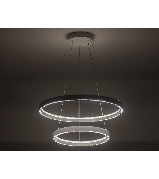 Подвесной светодиодный светильник Ambrella light FL5862/2 WH белый 45W 3000K/4200K/6400K D600/400*830 (без ПДУ)