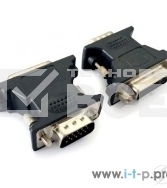 Переходник Cablexpert VGA-DVI, 15M/25F, черный, пакет (A-VGAM-DVIF-01)