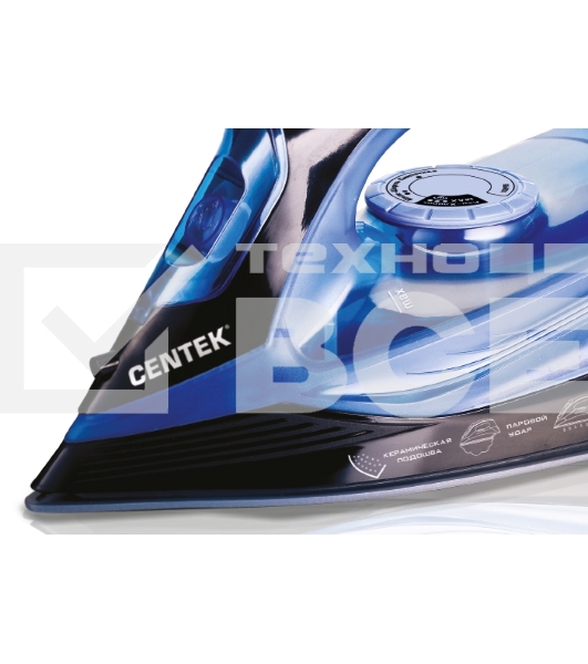 Утюг Centek CT-2351 Blue (синий) 2200Вт, КЕРАМИЧЕСКАЯ подошва, 300 мл, паровой удар, самоочистка