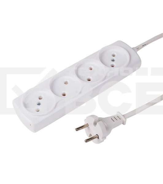 Удлинитель PROconnect OPTIMA 4 гнезда, 1.5 м, 2х0.75 мм², б/з, белый