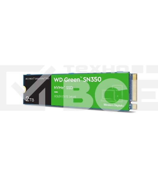 Накопитель SSD WD Green SN350 WDS200T3G0C, 2000Gb, PCIe 3.0 x4, M.2 2280, NVMe, R/W 3200/3000