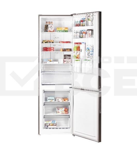 Холодильник Maunfeld MFF200NFХ10 Inverter нержавеющая сталь двухкамерный 271/106л морозилка снизу, No Frost