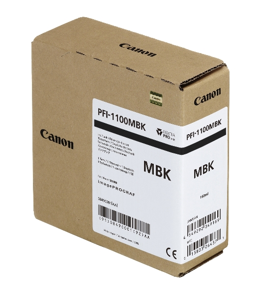 Картридж струйный Canon PFI-1100 MBK (0849C001) матовый черный (160 мл.) для Canon imagePROGRAF PRO-2000, PRO-4000, PRO-4000S, PRO-6000S
