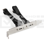 Планка портов в корпус 2xType-C SuperSpeed+ ExeGate BrctUSB32E-2C (USB3.2 Gen2 2xType-E 20Pin Male --> 2xType-C USB 3.2 Gen 2, SuperSpeed+ скорость до 10 Гбит/с, кабель 30см), фото2