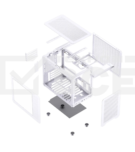 Корпус без блока питания JONSBO C6 MAX Handle, Mini-Tower, TG, no fan, 1xUSB-A 3.0 + 1xUSB-C 3.1, mATX, mITX White