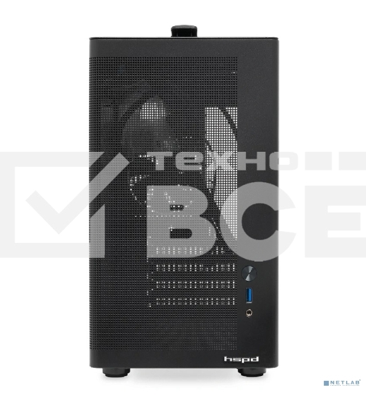 Компьютерный корпус без блока питания HSPD M210, Mesh Mid Tower, черный, 0.7 SPCC, 1x90мм mATX, mITX 140/280/150мм 1x2.5