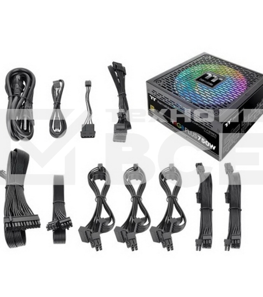 Блок питания Thermaltake ATX 750W Toughpower iRGB Plus 80 PLUS gold (24+4+4pin) APFC 140mm fan color LED 9xSATA Cab Manag RTL