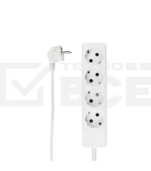 Удлинитель PROconnect OPTIMA 4 гнезда, 1.5 м, 2х0.75 мм², б/з, белый