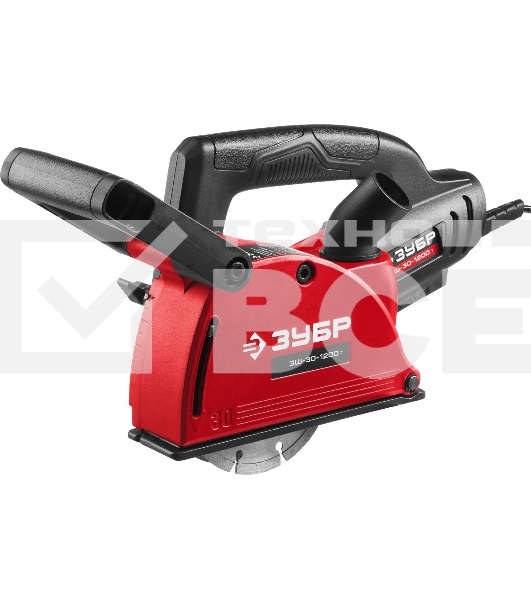 Штроборез ЗУБР ЗШ-30-1200 Тглубина паза 30 мм, 125 мм, пылезащита, подключение пылесоса,1200 Вт