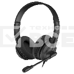 Наушники с микрофоном A4Tech HU-10 черный 2м накладные USB оголовье, фото 1