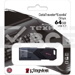 Флеш диск Kingston 64Gb DataTraveler Exodia Onyx DTXON/64GB USB3.2 черный