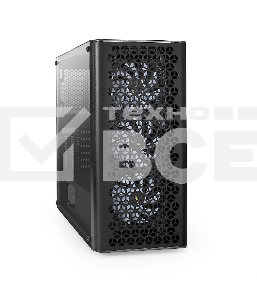 Компьютерный корпус Miditower ExeGate EVO-9202 (ATX, без БП, с окном, 1*USB+1*USB3.0, аудио, 3 вент. 12см с RGB подсветкой)