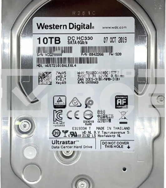 Жесткий диск Western Digital SATA 10Tb 7200RPM 6Gb/S 256MB DC HC330 0B42266