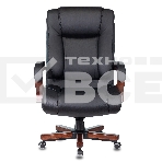 Кресло руководителя Бюрократ T-9925WALNUT/BLACK черный, кожа, крестовина дерево, фото7