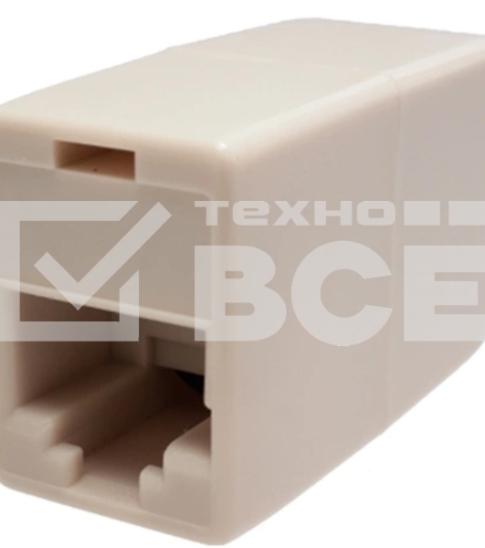 Адаптер Suprlan 10-0337-1, проходн. Keystone RJ45 кат.5E UTP, бежевый