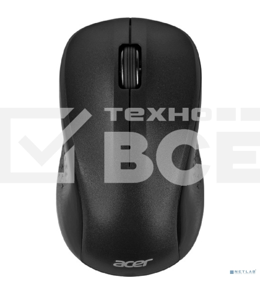 Мышь беспроводная Acer OMR302 черный, 1200 dpi, радиоканал, USB, кнопки - 3