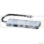 Концентратор USB Type-C Gembird UHB-D9 6в1: USB3.1, PD100W, SD/TF, USB2.0, HDMI, кабель 16см, алюминий, фото7