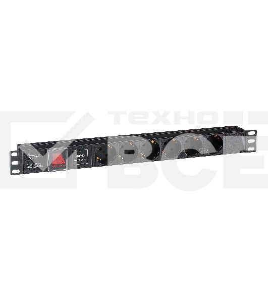 Блок розеток горизонтальный ExeGate ServerPro PDU-19H607 Al-6S-C14-SW-SPD1, 19