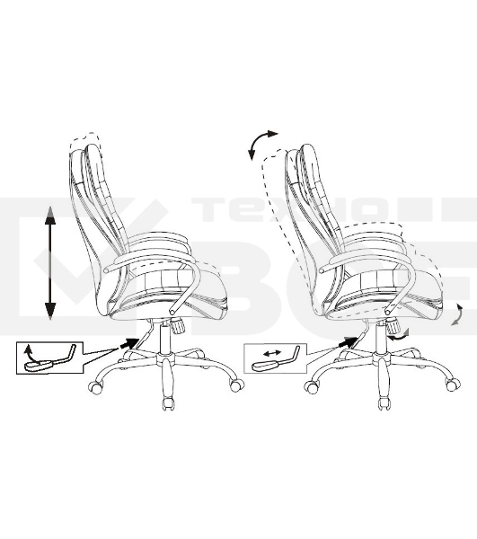 Кресло руководителя Бюрократ T-9950SL Fabric черный Light-20, крестовина металл хром