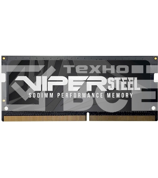 Оперативная память Patriot Steel Series, DDR4, 16GB (1x16 GB), 3200 MHz, CL22, радиатор, чёрный, SO-DIMM
