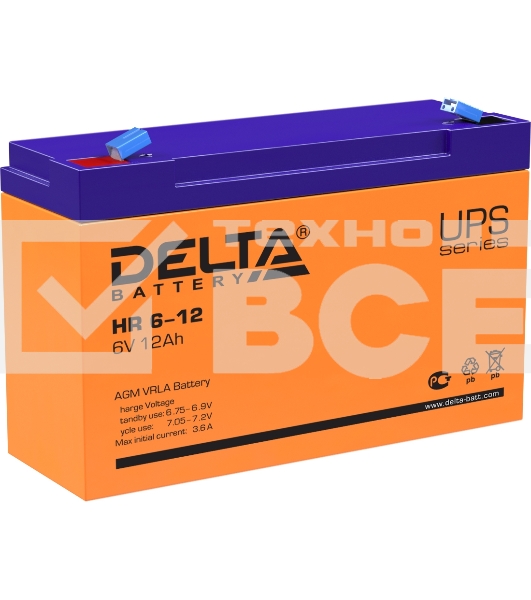 Батарея Delta HR 6-12 (6V, 12Ah)