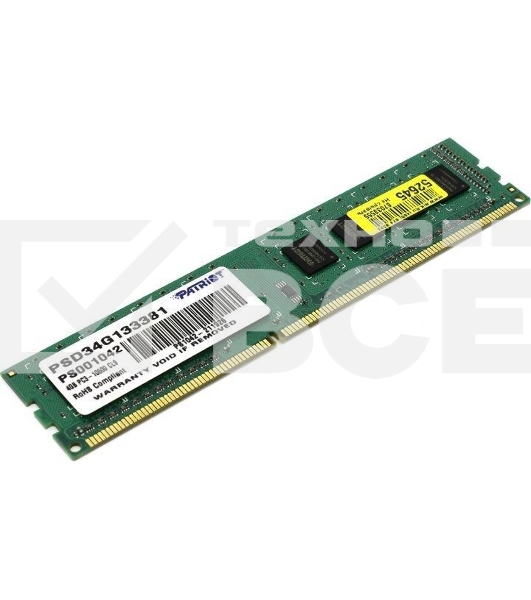 Оперативная память Patriot, DDR3, 4GB (1x4 GB), 1333 MHz, CL9