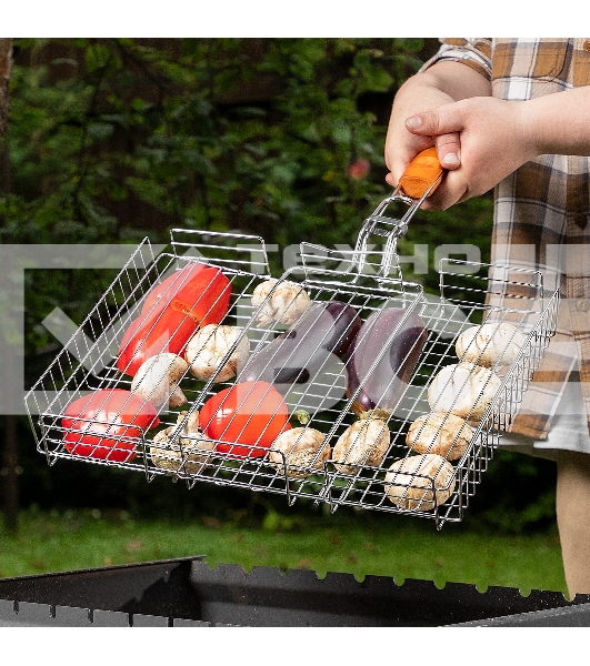 Решетка гриль 315х410х70мм объемная хромир. Camping Palisad