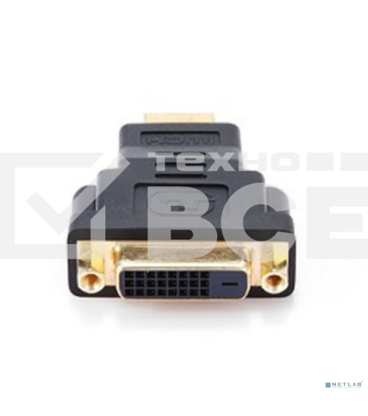 Переходник Gembird Переходник HDMI-DVI 19M/25F, золотые разъемы, пакет(A-HDMI-DVI-3)