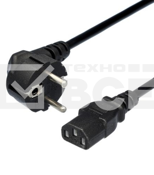 Кабель питания GoPower евровилка CEE 7/7-C13 1.2м ПВХ 0.75мм черный (1/10/200)