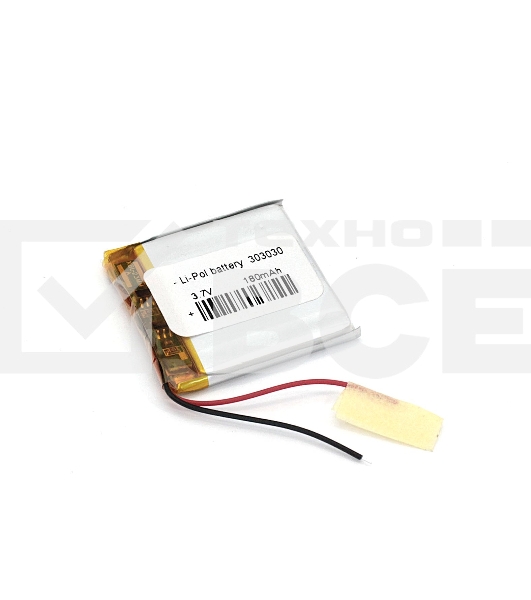 Аккумулятор Li-Pol (батарея) 3*30*30мм 2pin 3.7V/180mAh
