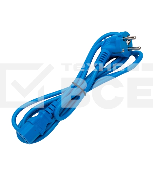 Кабель питания Cablexpert Россия PC-186-VDE-B-1.8M, Schuko-C13, 3x0.75мм2, 10A, с заземлением, медь, 1.8м, синий, пакет