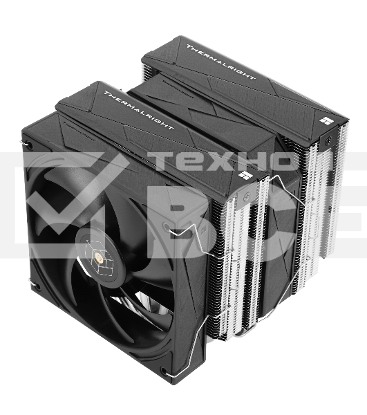 Кулер для процессора Thermalright Royal Pretor 130 (4-pin PWM, 158mm, Ni/Cu, 6x6mm, 1x120+1x130mm, 80.45CFM/81.88CFM, 29.4dBA/28.3dBA, 2150PM/1750RPM, S: 1200, 1700, 1851, 2011, 2066, 115X, AM4, AM5, silver, black)