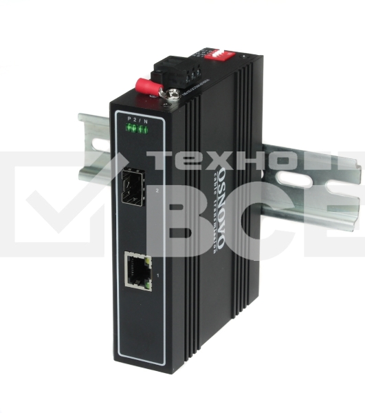 Медиаконвертер OSNOVO Промышленный компактный медиаконвертер GE, 1 x GE (10/100/1000Base-T), 1 x GE SFP (1000Base-X)