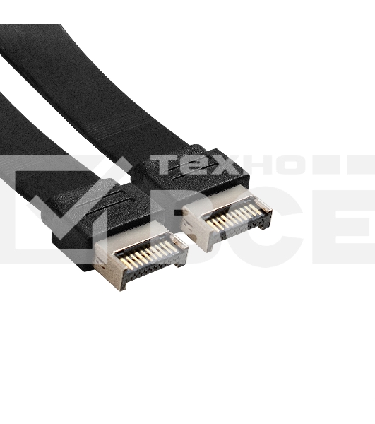 Планка портов в корпус 2xType-C SuperSpeed+ ExeGate BrctUSB32E-2C (USB3.2 Gen2 2xType-E 20Pin Male --> 2xType-C USB 3.2 Gen 2, SuperSpeed+ скорость до 10 Гбит/с, кабель 30см)