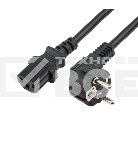 Шнур сетевой Rexant СЕЕ 7/7 (Schuko) – IEC 320 C13 3x1,0мм², длина 0,6м