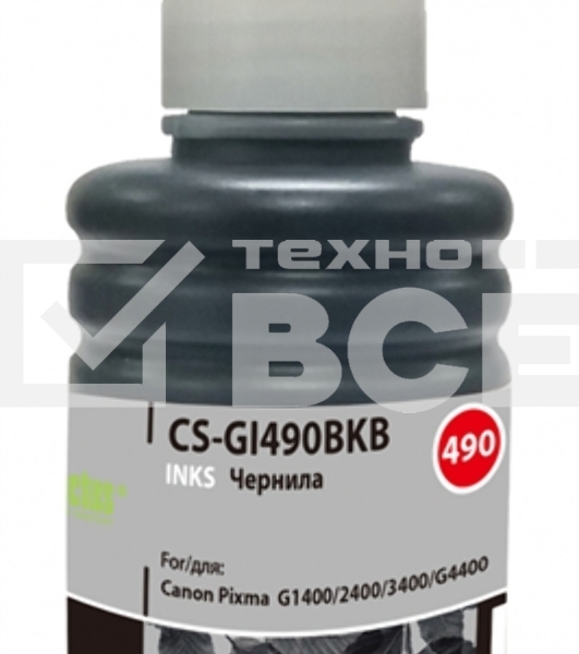 Чернила Cactus CS-GI490BKB черный100мл для Canon Pixma G1400/G2400/G3400