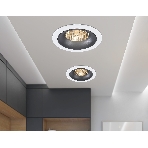 Светильник встраиваемый Ambrella light TN102722 WH/BK белый/черный GU5.3 92*92*23, фото 1
