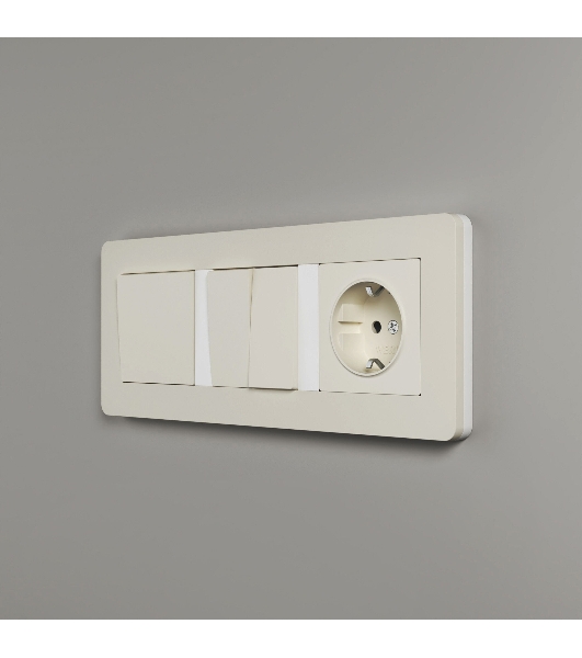 Рамка на 3 поста WERKEL Split (айвори/белый, soft-touch) W0033066