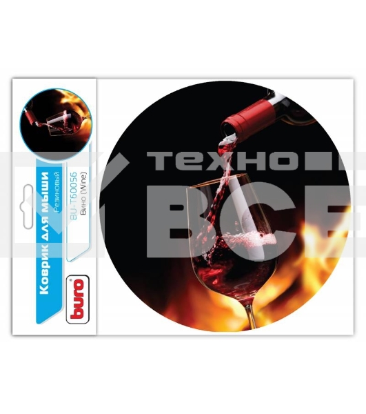 Коврик для мыши Buro BU-T60056 рисунок/вино