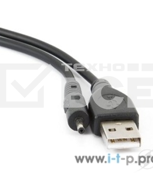 Кабель Gembird/Cablexpert CC-USB-AMP25-0.7M AM/DC 2,5мм 5V 2A (для планшетов Android), 0.7м, экран, черный, пакет