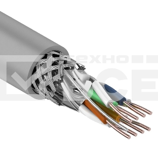Кабель витая пара Rexant SF/FTP, категория 7, 4 x 2 x 0,57 мм, PVC, внутреннний, серый, 305м