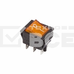 Выключатель клавишный 250V 15А (6с) ON-ON желтый  с подсветкой  Rexant, фото 1