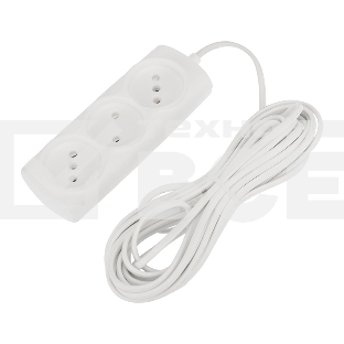 Удлинитель PROconnect STANDARD 3 гнезда, 7 м, 2х0.75 мм², б/з, белый